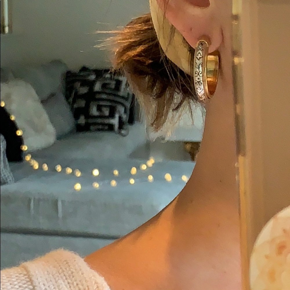 Brighton hoop earrings silver mixed w/ gold